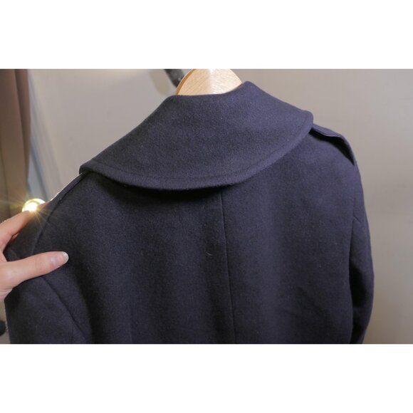 Custom tailored Dark Purple Wool Peacoat - Size 46 - Picture 6 of 10